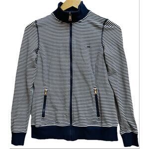 Ralph Lauren Active Jersey Women's Full Zip Jacket Navy & White Striped Size XS